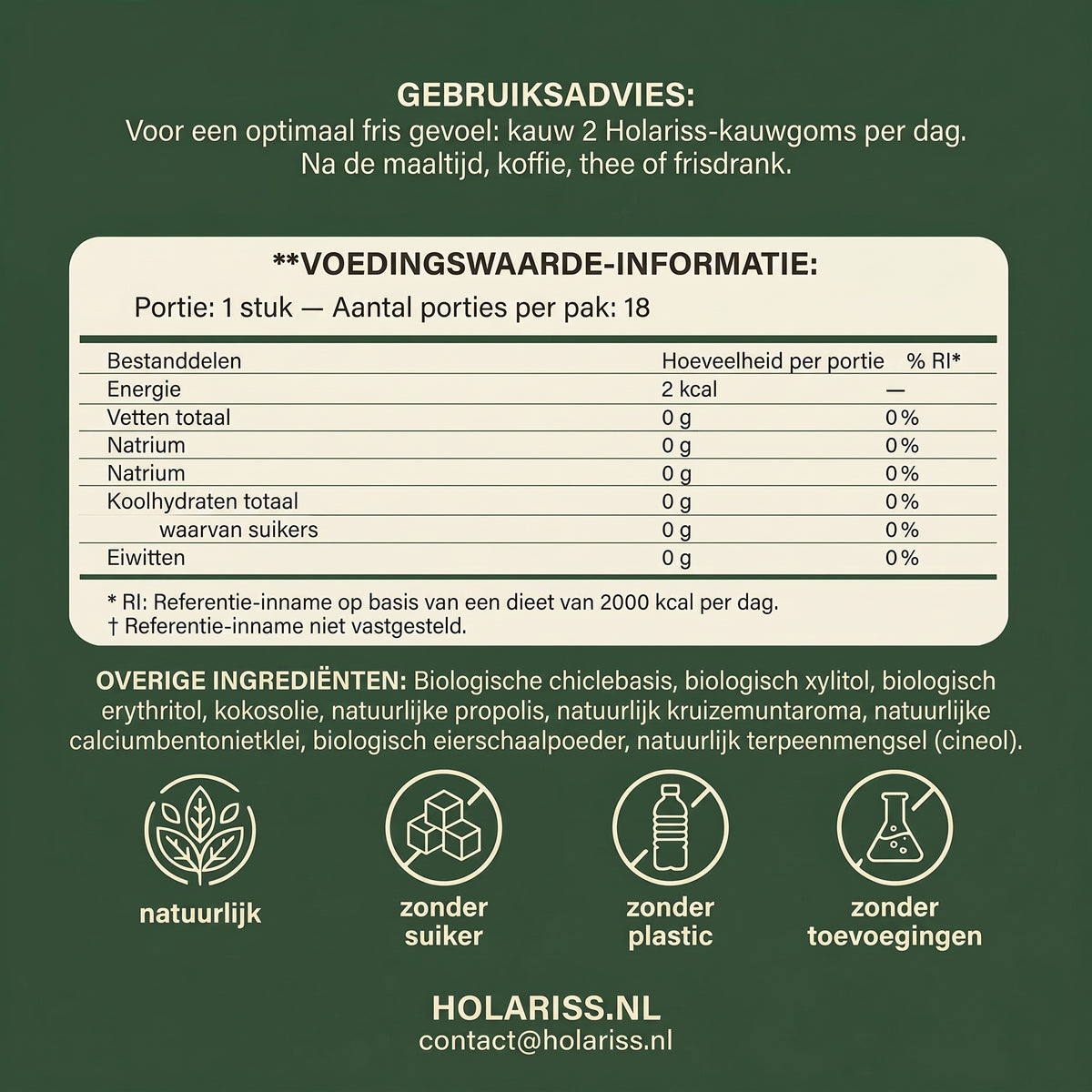 Holariss remineraliserende kauwgom 8